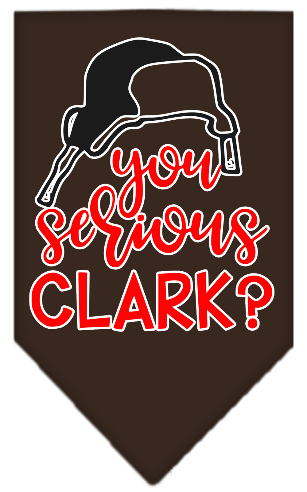 You Serious Clark? Screen Print Bandana Cocoa Small